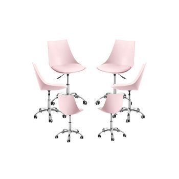Pack 6 Sillas Blok Office - Rosa