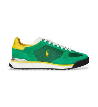 Polo Ralph Lauren para hombre. 809P01641002 Zapatillas de Piel Varick verde (43), Plano, Cordones, Casual