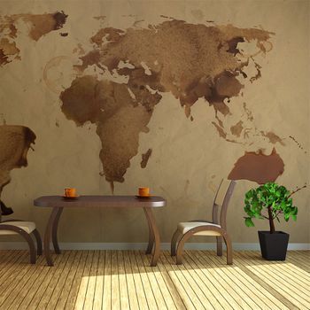 Fotomural - Mapa Del Mundo- Té