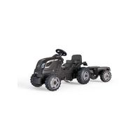 tractor infantil con pedales farmer xl negro muy resistente con remolque smoby