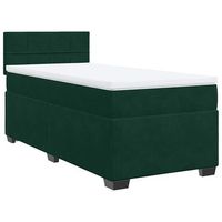cama individual  cama de adulto  cama box spring con colchon terciopelo verde oscuro 90x200 cm