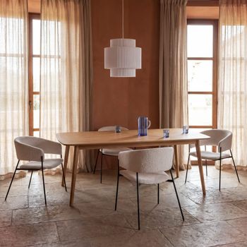 Mesa de comedor extensible de roble de 200 a 300 cm