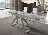mesa comedor extensible rectangular cristal templado