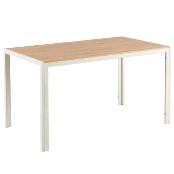 Mesa de comedor rectangular en mdf blanco