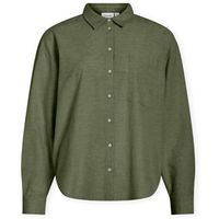 vila camisa noos prisilla loose shirt - olivine para mujer