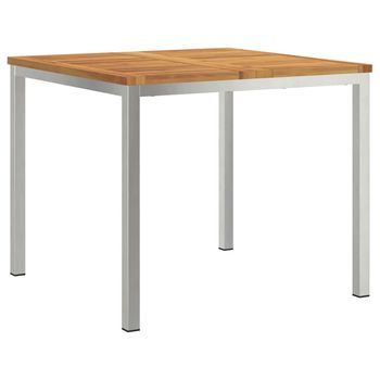 Mesa De Jardín | Mesadecomedor Marrón 90 X 90 X 75 Cm Madera De Acacia Sólida