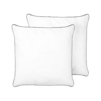 Conjunto De 2 Almohadas Relleno De Microfibra De Algodón Japara 80 X 80 Cm Perfil Alto Blanco Pelister