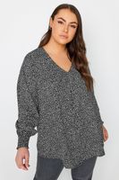 yours blusa amplia negra moteada mujer curvy y tallas grandes yours