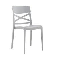 conjunto de 6 sillas de resina para interior o exterior gris claro