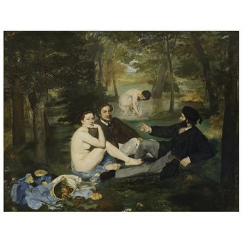 Legendarte - Cuadro Lienzo, Impresión Digital - Desayuno Sobre La Hierba - Edouard Manet - Decoración Pared Cm. 60x80