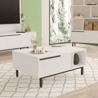 mesa de centro majaajoa 90x60x38 cm - blanco encasa