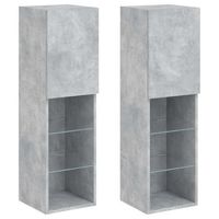 muebles de tv con luces led 2 uds gris hormigon 305x30x102 cm vidaxl