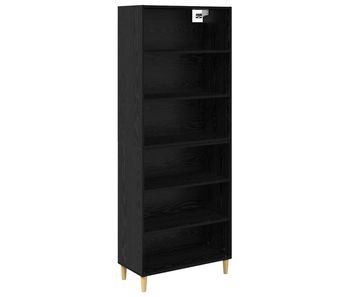 Aparador alto - mueble de almacenamiento roble negro 69,5 x 32,5 x 180 cm es1588