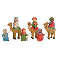 figuras reyes magos camellos y pajes naif para belen navideno 10 y 17 cm marmolina figuras decorativas nacimiento pesebre navidad decoracion tradicional - tradineur