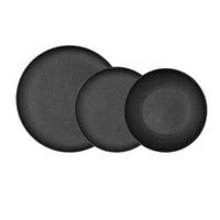 vajilla porcelana negra reforzada 12 piezas - 4 personas bidasoa fosil - negro apto microondas