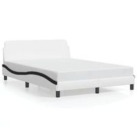 cama matrimonial  cama para adultos  estructura cama cabecero cuero sintetico blanco negro 120x200cm