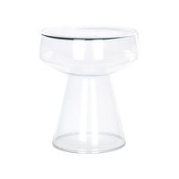 mesa de centro de vidrio con estilo moderno forma redonda transparente laguna