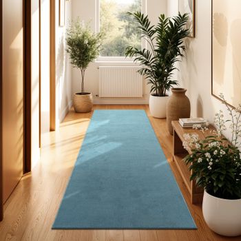 Alfombra Calissa turquesa 80x300 cm