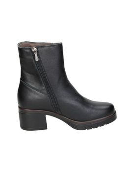 Botines De Piel Con Tacón Calzazul-flex 6025 En Negro 36