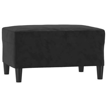 Reposapiés De Terciopelo Negro 70x55x41 Cm Vidaxl