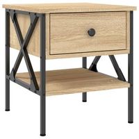 mesita de noche madera de ingenieria roble sonoma 40x42x45 cm