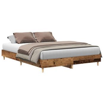 Estructura De Cama Sin Colchón Madera Vieja 150x200 Cm Vidaxl