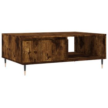 Mesa De Café - Mesa De Centro Madera De Ingeniería Roble Ahumado 90x60x35 Cm