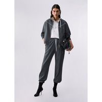 liu jo pantalones pantalones de raya diplomatica con inserto en encaje para mujer