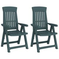 pack 2 uds sillas reclinables de jardin  silla de exterior  sillon pp verde