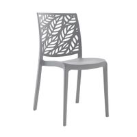 conjunto de 6 sillas de resina para interior o exterior gris oscuro