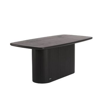 Mesa De Comedor De Roble Aceitado Rabos Negro - 160 X 90 Cm