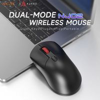 raton inalambrico para oficina ajazz nj02 con boton de sonido y luz modo dual bluetooth 24g dpi 1600 raton ligero para oficina