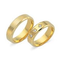 alianzas 8 quilates oro amarillo 3 diamantes