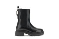 botines de piel con elasticos y hebilla trasera black 38