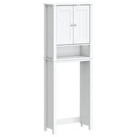 mueble para inodoro berg madera maciza blanco 60x27x1645 cm