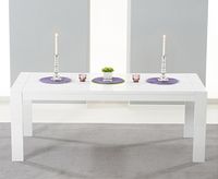ex-display venice 200cm white high gloss extending dining table