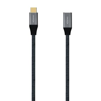 Aisens Cable Alargador USB-C 3.2 Macho/Hembra 1m Gris