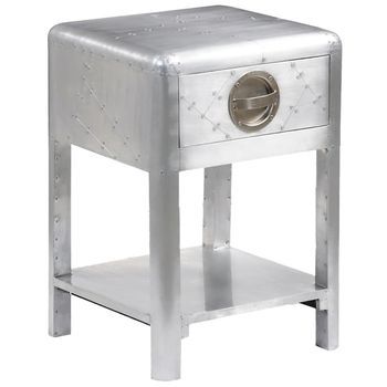 Mesita De Estilo Aviador Con 1 Cajón Vintage Vidaxl
