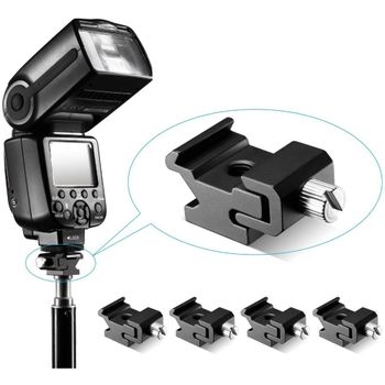 ERIKOLE soporte de Flash de zapata para cámara, adaptador de montaje de zapata fría de Metal negro con tornillo de trípode 1/4 para soporte de trípode de soporte de luz