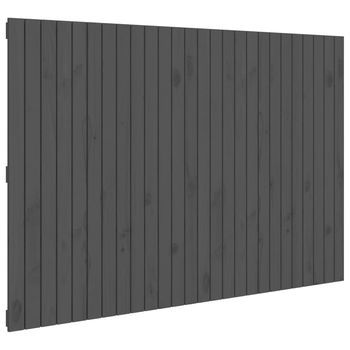 Cabecero De Cama De Pared Madera Maciza Pino Gris 166x3x110 Cm
