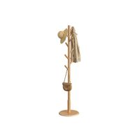 perchero de madera maciza en forma de arbol con ganchos natural