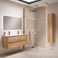 mueble coral 120 cm 2s roble hafas pack mueble  lavabo