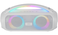 altavoz bluetooth portable mars gaming mspulsew blanco 50w ultrabass rgb bat 8h bt usb aux fm