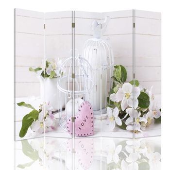 Biombo Vintage Birdcage - Separador De Ambientes Cm. 180x180 (5 Paneles)