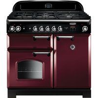 rangemaster classic cla100dffcyc 90 cm dual fuel range cooker - cranberry  chrome cranberry