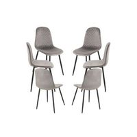 pack 6 sillas boide de terciopelo 8543503850 cm - gris