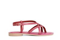 sandalias chanclas de piel de novillo hot pink
