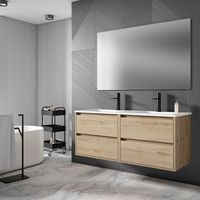 mueble jade 140 cm 4c 2s roble hercules pack mueble  lavabo
