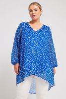 yours london blusa azul dalmata frente cruzado mujer curvy y tallas grandes yours london