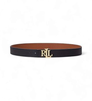 Lauren Ralph Lauren para mujer. 412912039001 Cinturón reversible de piel granulada negro (S), Marrón, Casual